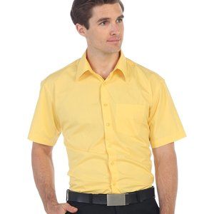 NEW - Men's Short Sleeve Dress Shirt - Banana